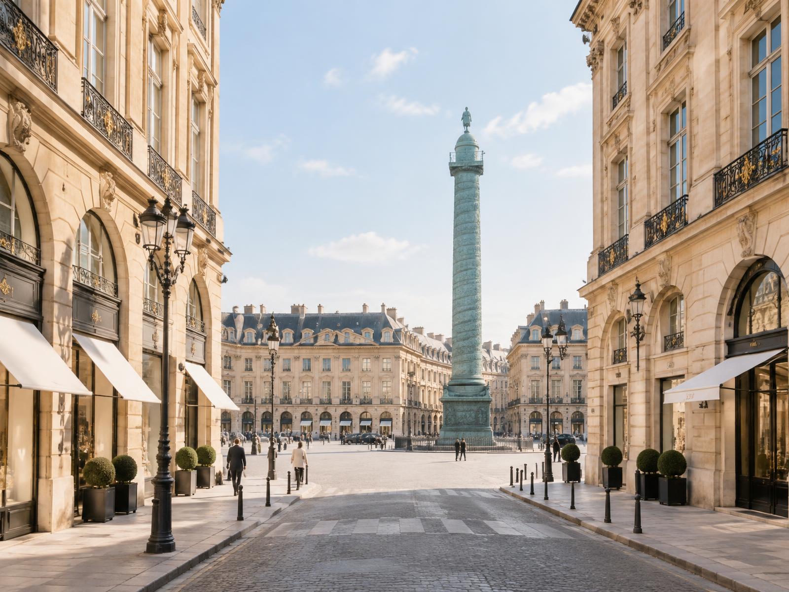 Place Vendôme in Paris in soft morning light